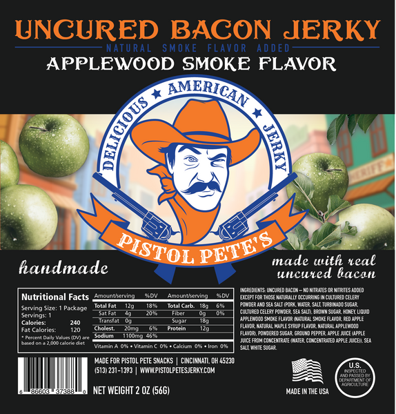 Applewood Peppered Uncured Bacon Jerky