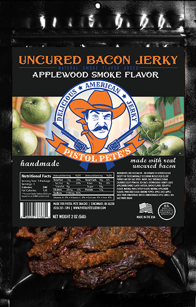 Applewood Peppered Uncured Bacon Jerky